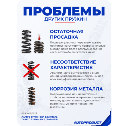 Комплект задних пружин для LADA LARGUS Фургон