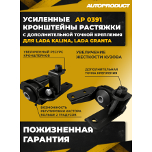 Усиленные кронштейны крепления растяжки с дополнительной точкой крепления (крабы) ВАЗ КАЛИНА, КАЛИНА 2, ГРАНТА
