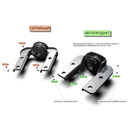 AP 0392 Усиленные кронштейны растяжки (крабы), комплект (КАЛИНА, КАЛИНА 2, ГРАНТА)